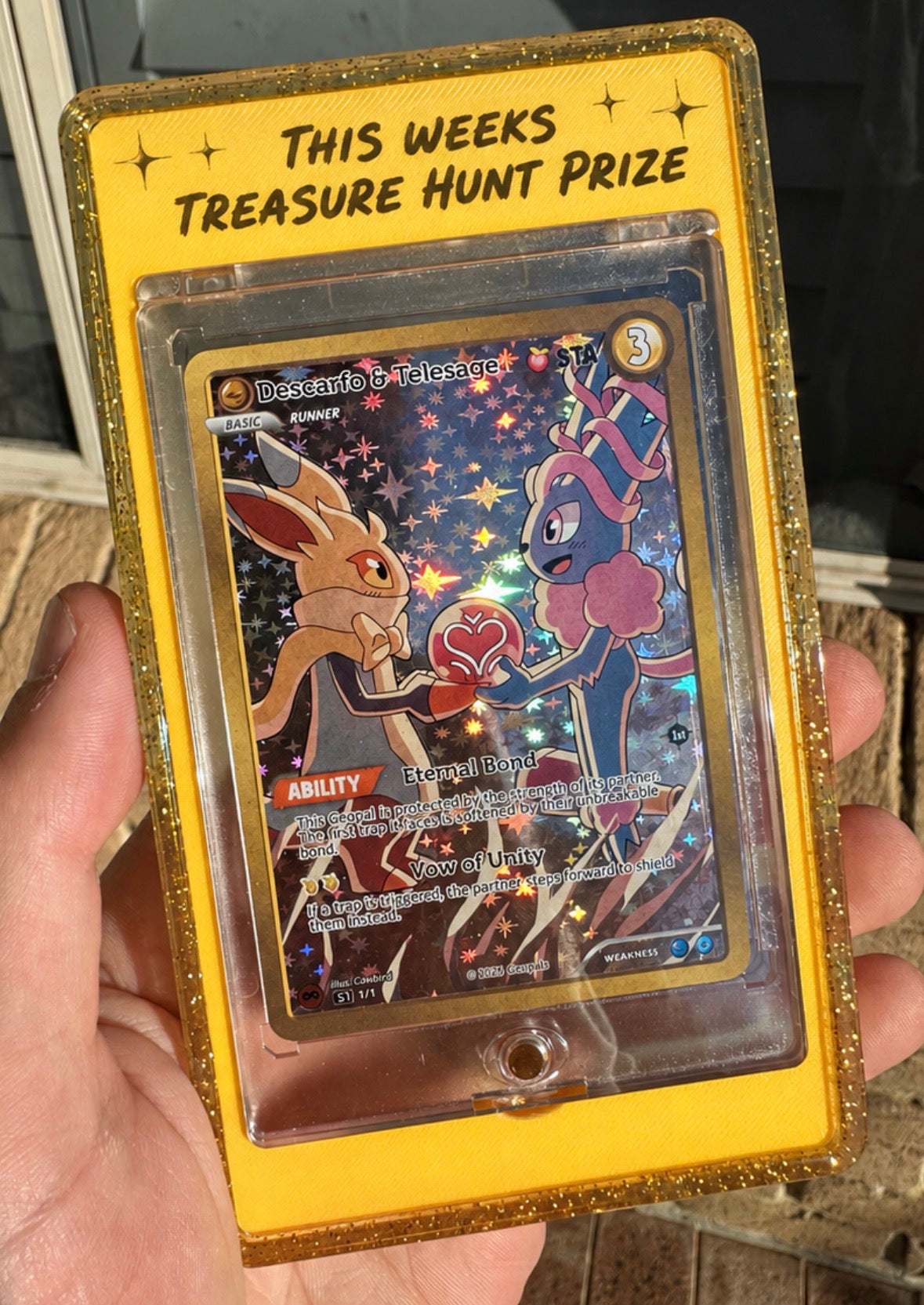 Geopals Trophy Card (geocache prize)